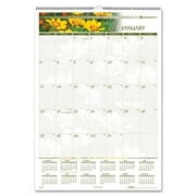 At-A-Glance Floral/Quote Wirebound Wall Calendar - One Page Per Month, 15-1/2 X 22-3/4 in, Monthly, 12 Months, Jan - Dec, White