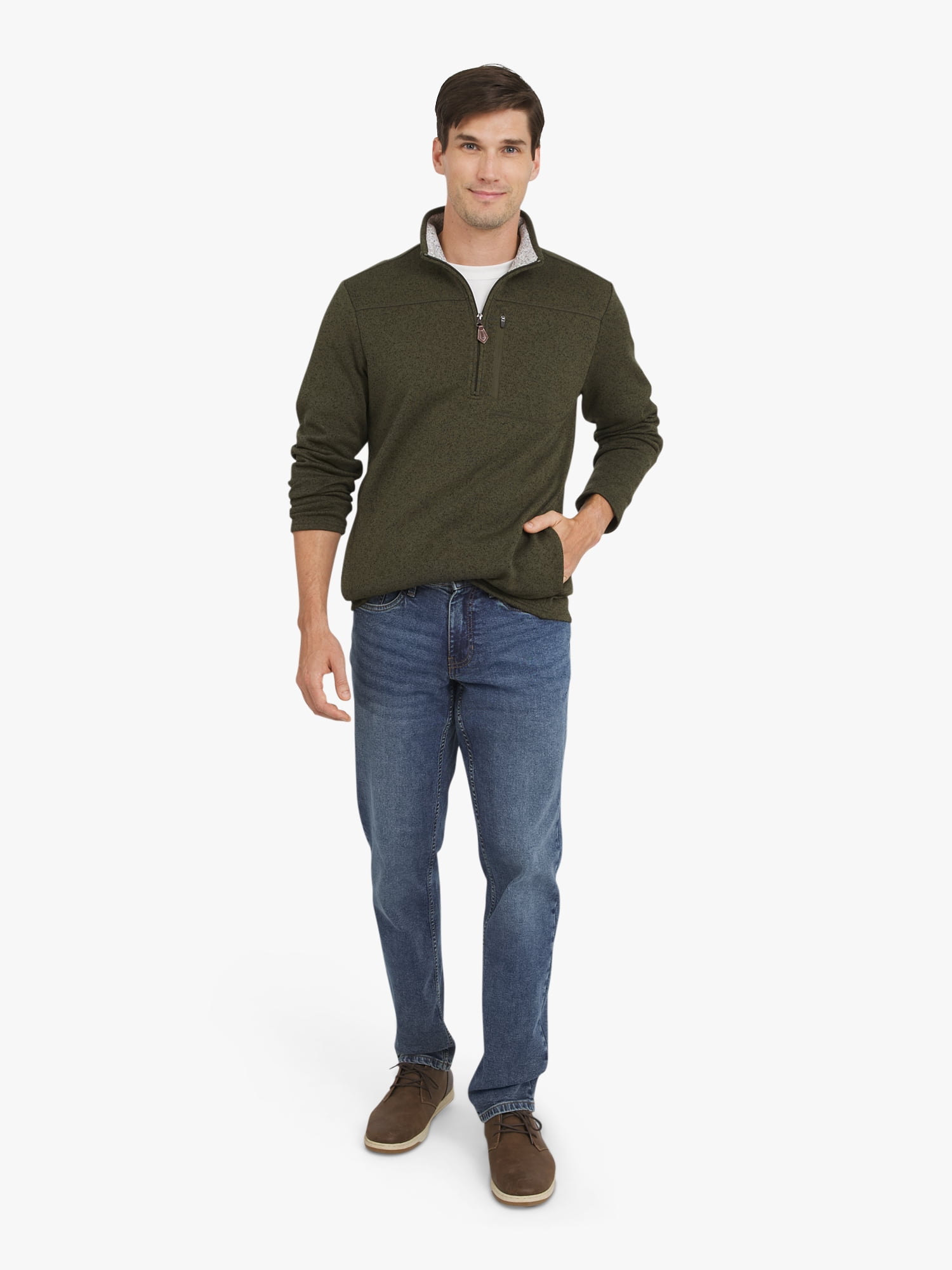 Chaps Men's & Big Men's Quarter Zip Fleece Sweater, Sizes S-3XL