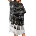 thumbnail image 5 of SCRAWLGOD Piano Music Notes Print Womens Swimsuit Cover Up Skull Print Long Flowy Swimsuit Coverup Lightweight Soft Beach Cover Up for Pool Party, 5 of 6