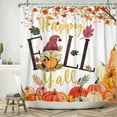 thumbnail image 4 of SUNOLIFE Fall Gnome Shower Curtain Autumn Pumpkin Waterproof Fabric Bathroom Curtain 47x64 in, 4 of 5