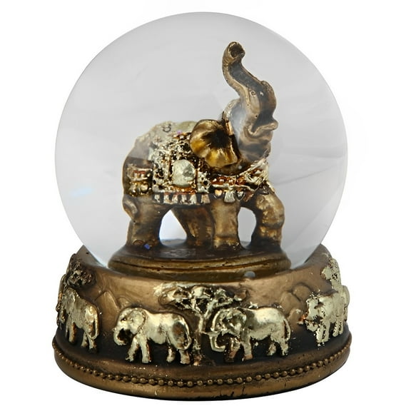 FC Design 3"H Bronze Thai Elephant Glitter Snow Globe Statue Sculpture Ornament Decoration Home/Room Decor and Unique Gift Ideas for Housewarming, Holidays and Birthdays