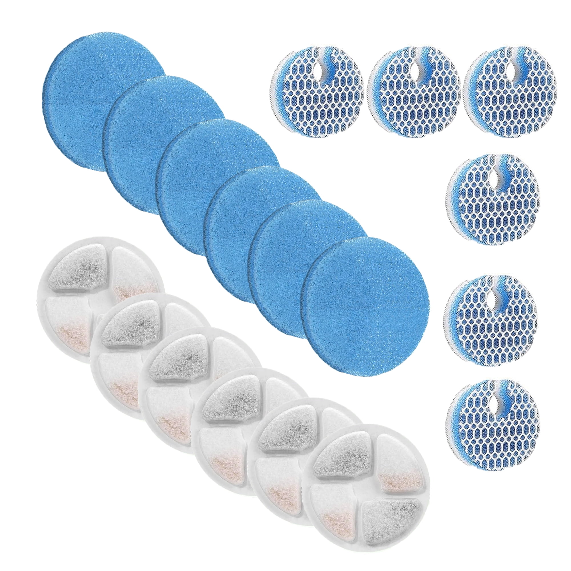 TropicAqua Cat Water Fountain Sponge Filters, Replacement Foam Filters Compatible with 67OZ/2L Stainless Steel Pet Dog Drinking Fountain (12 Set)