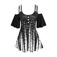 thumbnail image 1 of Camiseta Talla Extra Abertura Hombros Estampada Rosegal  Camisetas tallas grandes, 1 of 5