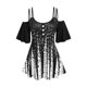 thumbnail image 1 of Camiseta Talla Extra Abertura Hombros Estampada Rosegal  Camisetas tallas grandes, 1 of 5