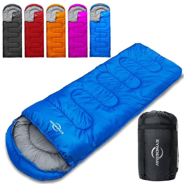 Bolsa de dormir SyndeRay ligera y cálida 10-25 °C azul