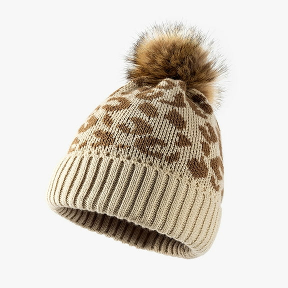 Herrnalise Winter Hats For Men And Women Hair Ball Woolen Hat Women's Eavesless Flanging Autumn And Winter Outdoor Warmth Thick Knitted Hat