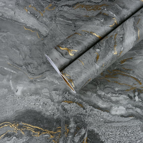 CHIHUT 17.7"x100" Matte Grey Marble Peel and Stick Wallpaper Marble Contact Paper Self Adhesive Marble Wallpaper for Bedroom Walls Removable Contact Paper for Countertops Liners Cabinets Bathroom