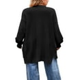 thumbnail image 3 of Women‘s Autumn Solid Color Long Sleeve Open Front Knitwear Sweater, 3 of 4