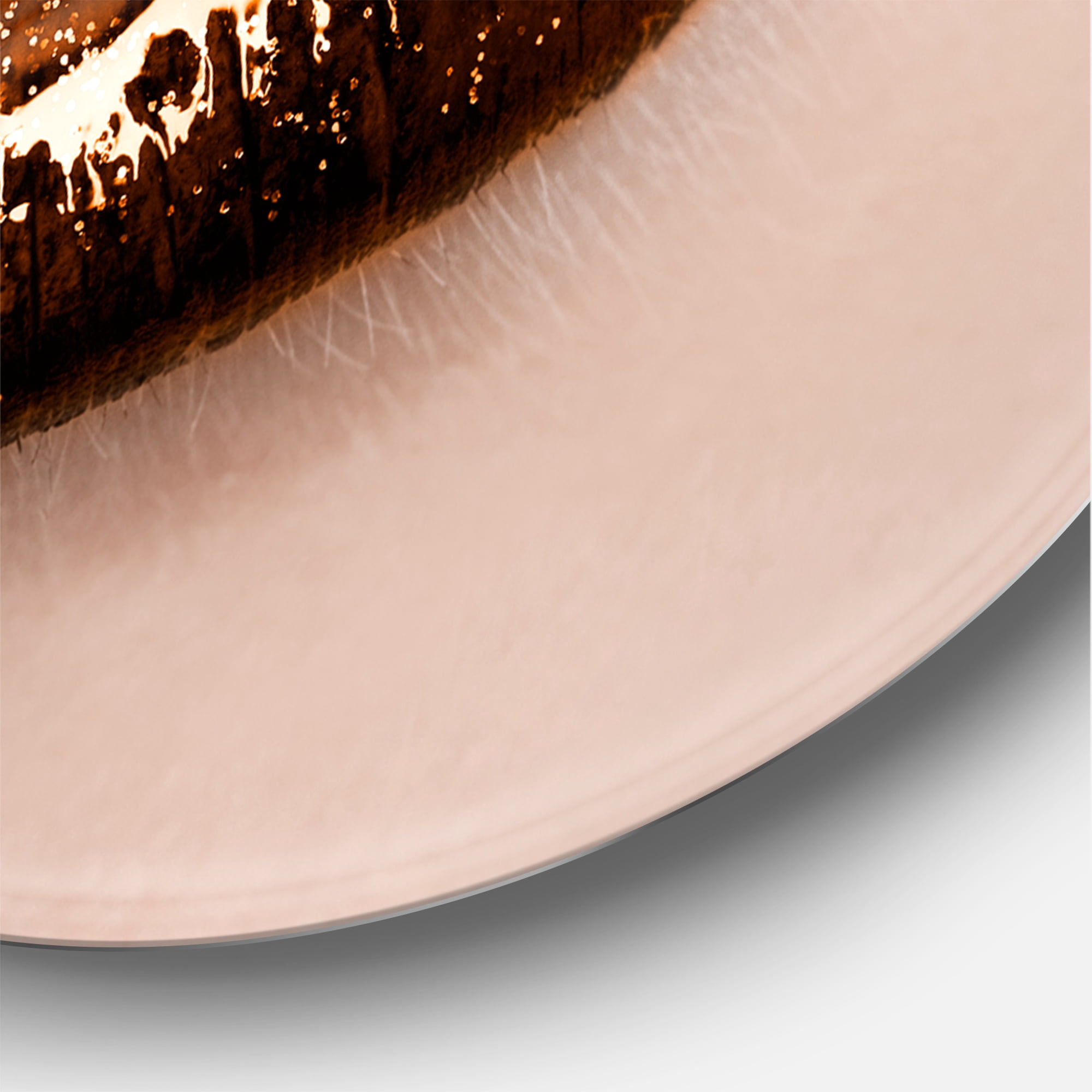 Designart 'Close-Up Of Gorgeous Female Lips II' Modern Circle Metal Wall Art 36x36 - Disc of 36