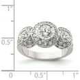 thumbnail image 3 of Sterling Silver Rhodium-Plated Cz 3-Stone Ring (Size 7) Made In China qr2049-7, 3 of 5