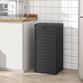 thumbnail image 6 of 31 Gal Resin Outdoor Trash Can with Double Lid & Drip Tray – Black Kitchen Waste Bin for Patio, Compatible with 33-40 Gal Trash Bags, 6 of 10
