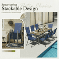 thumbnail image 5 of Pirecart 8Pcs Outdoor Patio Dining Chairs Stackable Dining Sitting with Textilene, 5 of 12