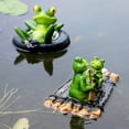 thumbnail image 3 of POINTERTECK Miniatures d'Animaux Exquis Statues de Grenouille Flottantes en Résine Animée pour Étang, 3 of 9