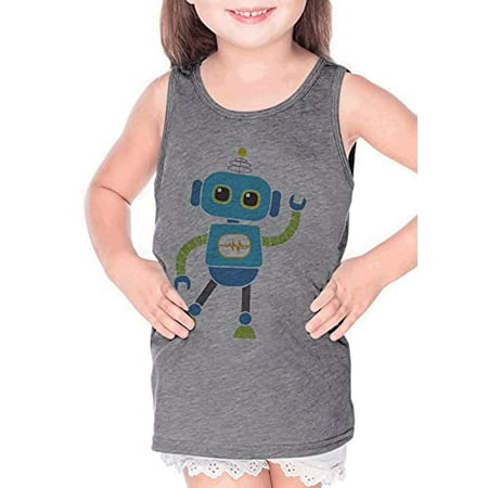 

7 ate 9 Apparel Kids Robot Grey Tank Top