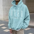 thumbnail image 2 of Lilgiuy Men's Hoodie Letter Printed Pullover Long-sleeved Top Hooded Sweatshirts for Home Leisure, 2 of 5