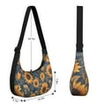 thumbnail image 4 of Nylon Crescent Bag for Women Men Trendy, Floral Medium Crossbody Dumpling Bags with Adjustable Strap Lightweight Travel Shoulder Tote Half Moon Hobo Bag, 4 of 5