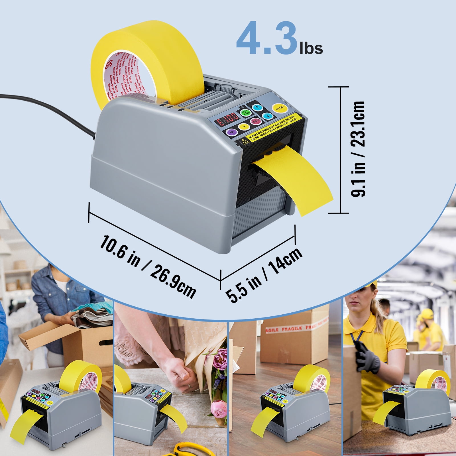 KFFKFF 110V Automatic Electric Tape Dispenser Packaging Machine Fiberglass