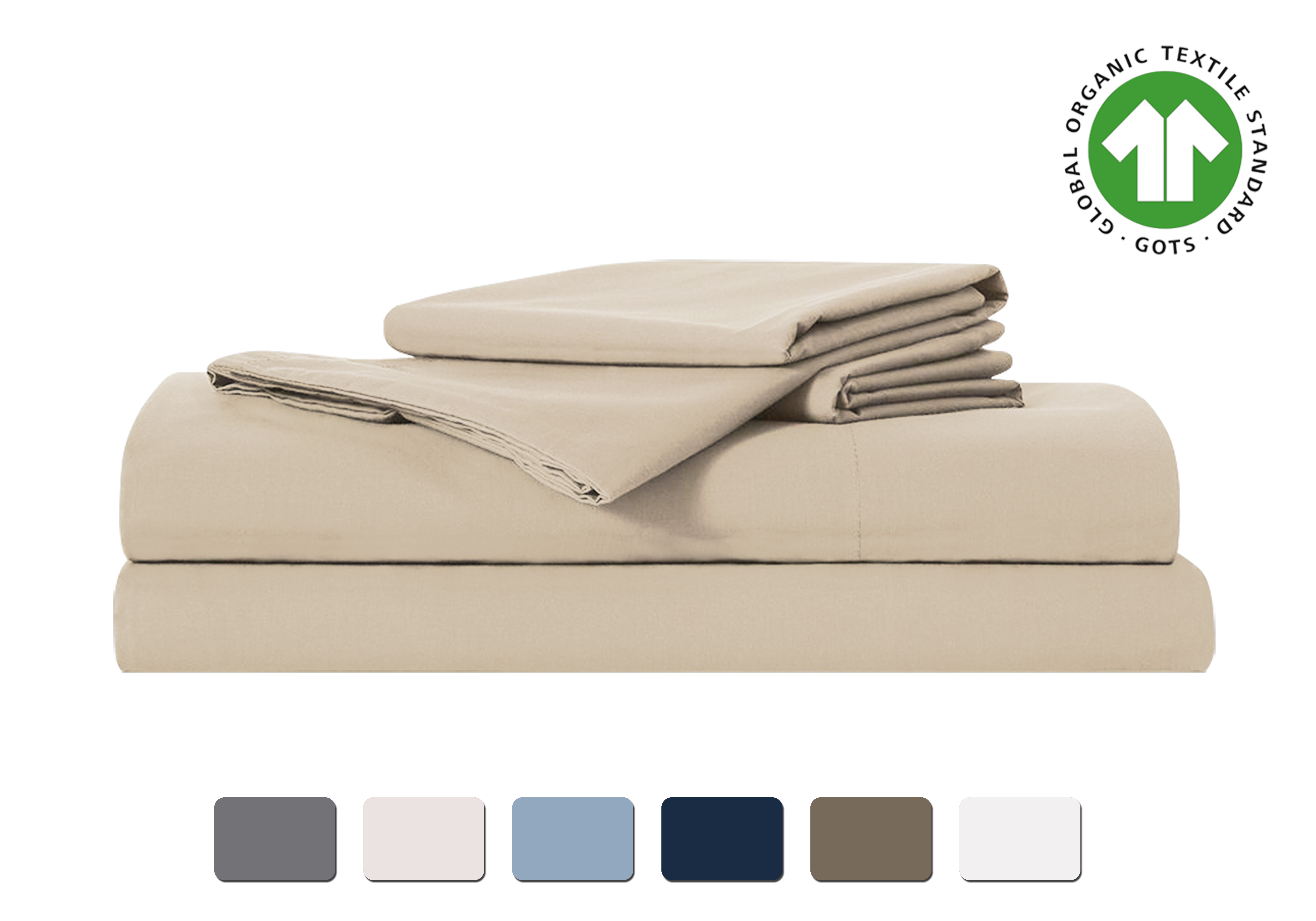 100 Organic Cotton Solid Hemmed Wrinkle Resistant Sheet Set Walmart