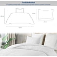 thumbnail image 5 of Juego de Funda Duvet Bluelander para Edredon Individual, Funda para Almohada, Diseño de Líneas, Blanco, 5 of 5