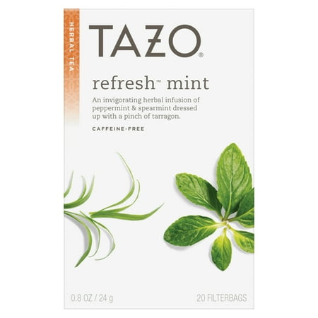 - (6 Boxes) Tazo Refresh Mint Tea bags Herbal Tea 20ct