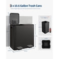thumbnail image 2 of 2 X 40L Gallon Soft-Close, Smudge Resistant Trash Can Large Dual Trash and Recycle Bin Combo, Step-on Kitchen Metal Garbage Cans, Black, 2 of 6