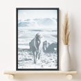 thumbnail image 2 of PixonSign Framed Canvas Print Wall Art Horse Walks in Desert Canyon Animals Wildlife Photography Modern Art Farmhouse/Country Ultra Blue and White for Living Room, Bedroom, Office - 24"x36" Black, 2 of 5