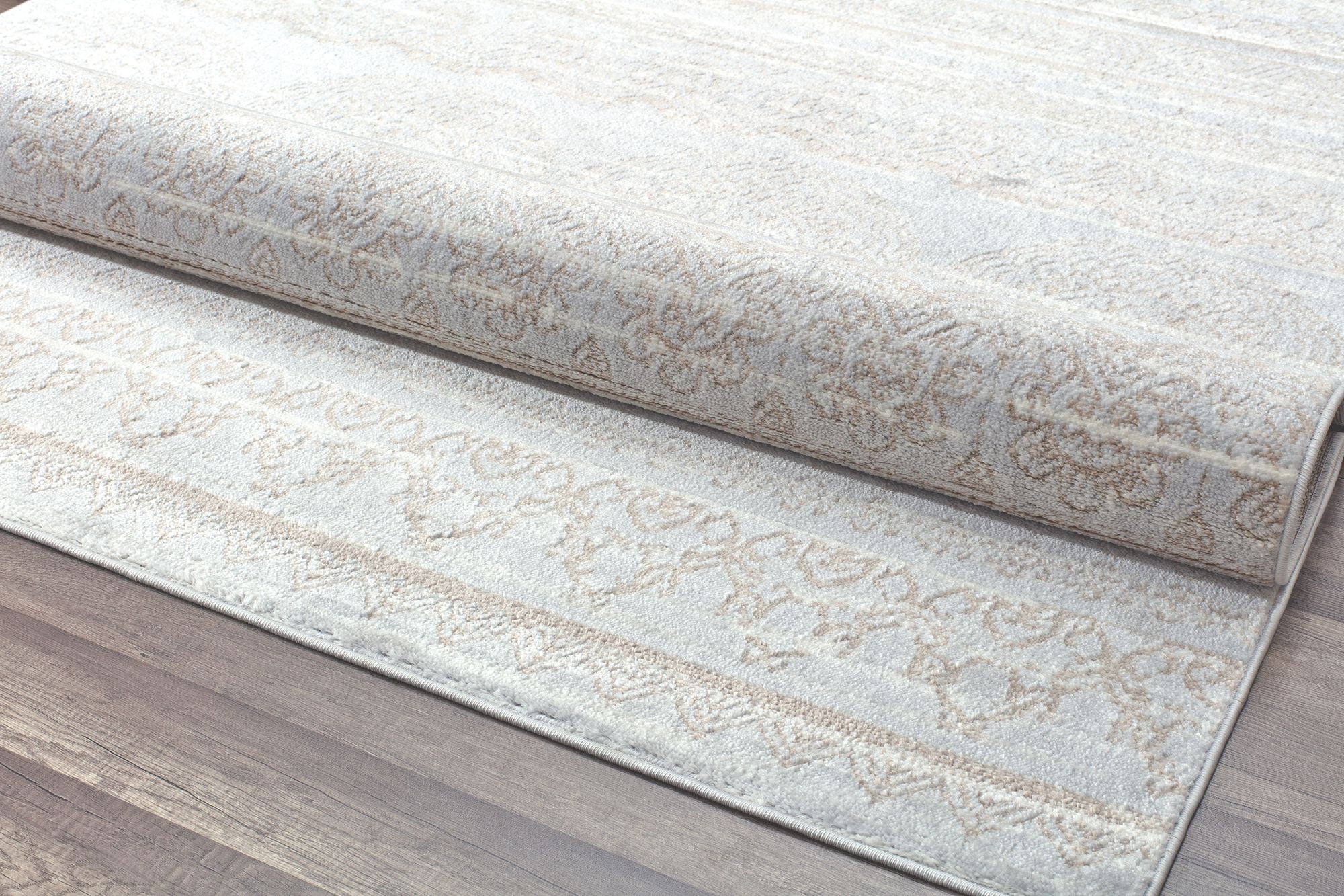 Rugs America Lennox LX10A Misty Blue Oriental Transitional Cream Area Rug, 2'x8'