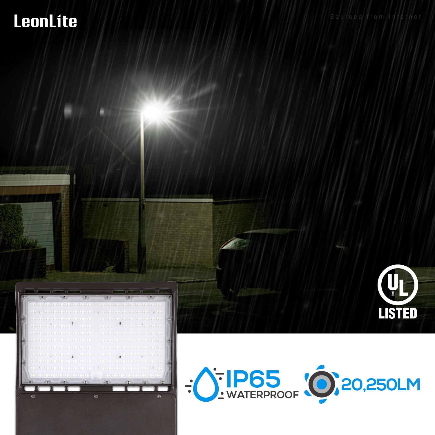 LEONLITE 150W LED Parking Lot Light, UL Listed Dusk to Dawn Area Light with Photocell, IP65 Waterproof Slipfitter Mount Shoebox, 5000K Daylight for Driveway, Street, Playground, Shorting Cap Included - image 2 of 7
