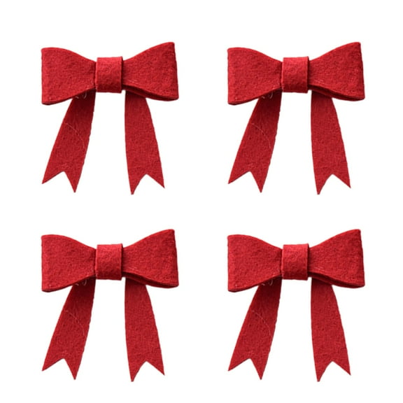 dajkiuy 4Pcs Christmas Bows, Wreath Gift Bows, Ideal for Christmas Tree Ornaments, Wine Bottles, Garland, DIY Crafts & Xmas Home Decor