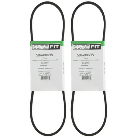 SureFit Drive Belt 99-1597 Toro PT21 Trim Super Recycler R-21S HD53 Mowers 2PK
