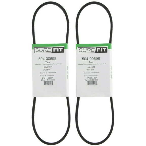 SureFit Drive Belt 99-1597 Toro PT21 Trim Super Recycler R-21S HD53 Mowers 2PK