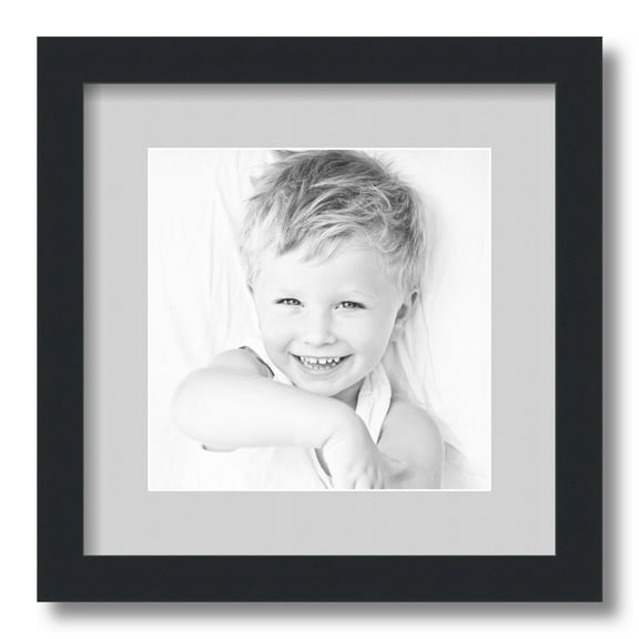 ArtToFrames 13x13" Matted Picture Frame with 9x9" Single Mat Photo Opening Framed in 1.25" Satin Black and 2" Candlewick Mat (FWM-3926-13x13)