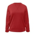 thumbnail image 5 of VNKIDY Women's Sweatshirt Street Style Solid Color Oversized Crewneck Sweatshirt Long Sleeve Loose Fit Pullover With Stitch Detail For Daily Wear Relaxed Fit Tops, 5 of 6