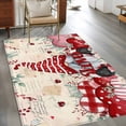 thumbnail image 2 of Valentines Area Rugs 2.7'x5', Washable Small Throw Rugs for Kitchen Bedroom, Pink Red Love Heart Gnomes Eucalyptus Retro Indoor Outdoor Rug Non-Slip Low Pile Carpet Runner Reversible Floor Mats, 2 of 8