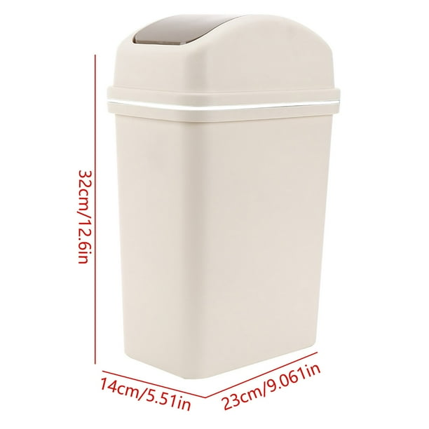 Botes de basura domésticos para sala de estar, cocina, costura gruesa, tapa agitadora, prensa, gran capacidad, plástico, crema, viento, con tapa.