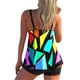 thumbnail image 2 of VISgogo Mujeres Swim Shirt + Shorts, Geometry/Rainbow/Butterfly Print Swimming Tops Traje de baño Pantalones cortos Traje VISgogo  moda, 2 of 5