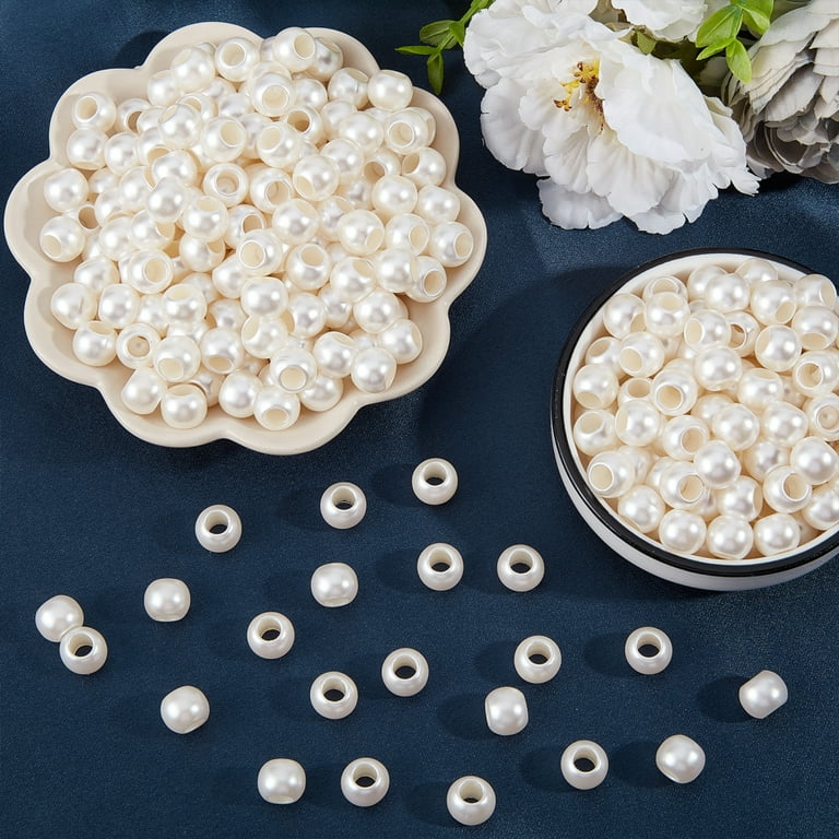 Round White Plastic Beads, For Jewelry, Packaging Size: Packet at