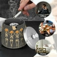 thumbnail image 4 of Yayeee Ashtray with Lid for Cigarette Smokeless Stainless Steel Home Ash Holder, Beige Halloween Skeleton, 4 of 7