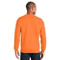 thumbnail image 3 of Gildan Men's High Visibility Work Sweatshirt, Crewneck Hi-Vis Fleece Pullover, Safety Orange, 2XL, 3 of 5