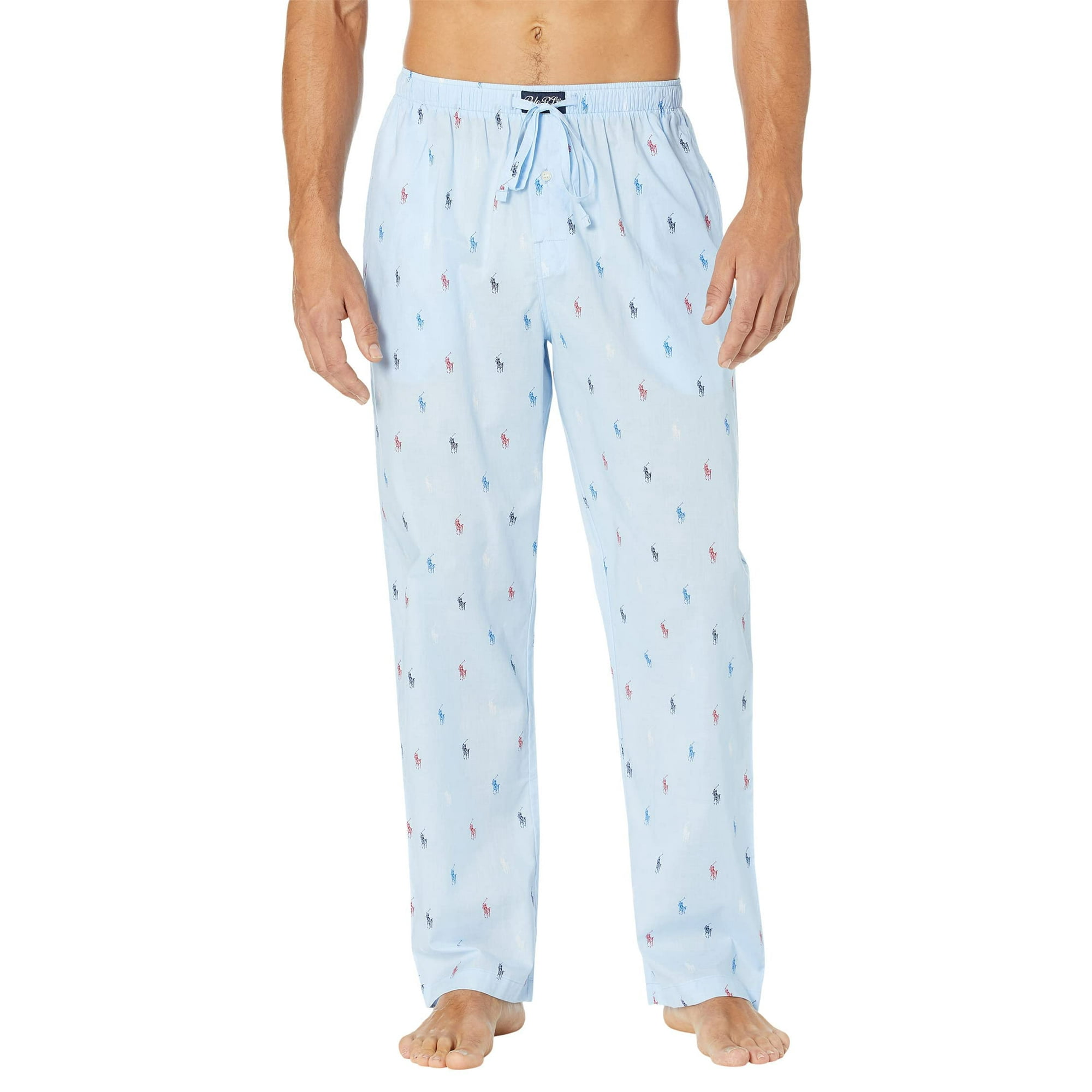 Polo Ralph Lauren All Over Pony Player Woven Sleepwear Pants Blue Bell Americana Aopp LG Walmart