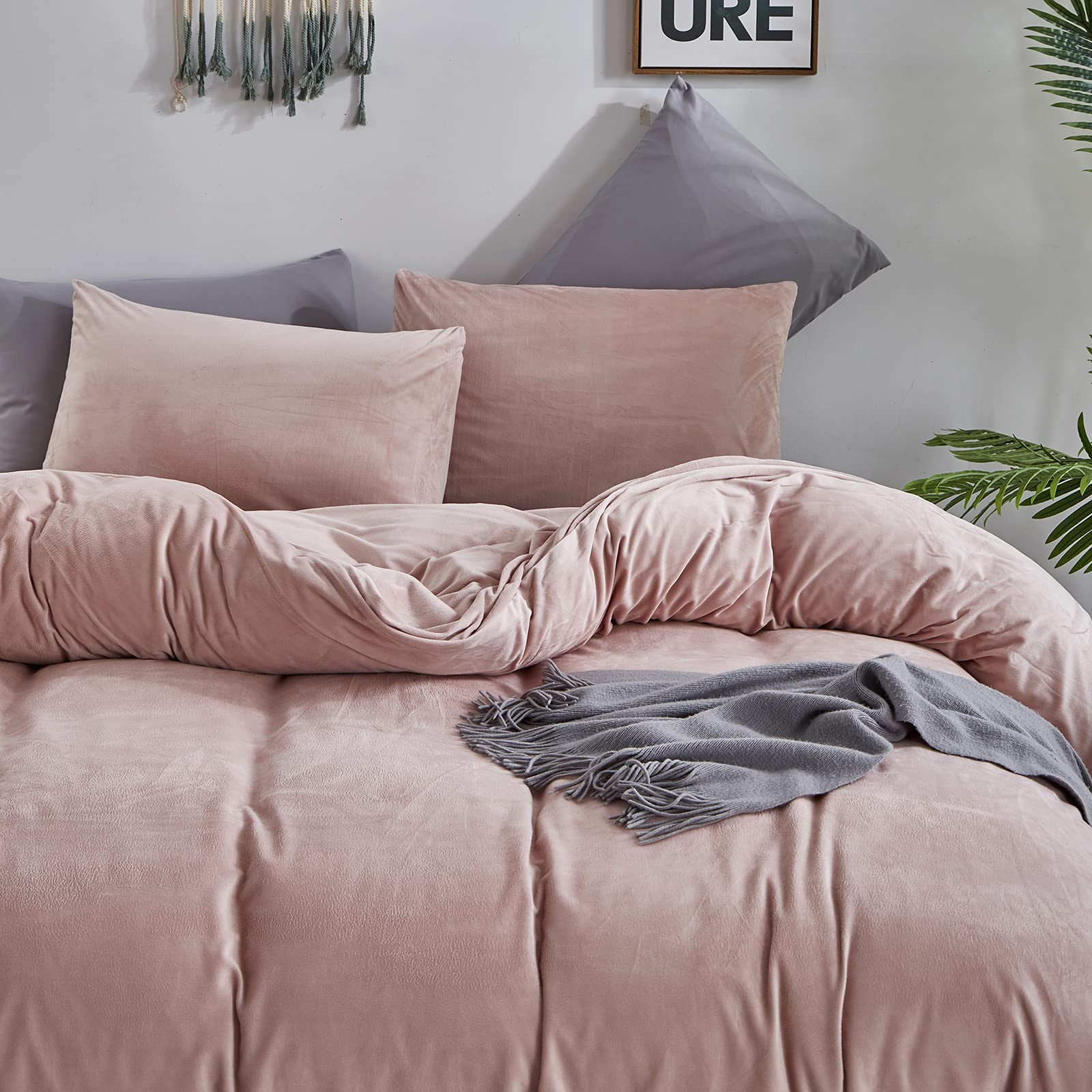 Pink Velvet Comforter Set King Dusty Pink Flannel Bedding