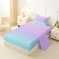 thumbnail image 2 of Erosebridal Starry Sky Twin Sheet Sets for Girl, Cartoon Stars Bedding, Purple Blue, 3 Pieces, 2 of 5