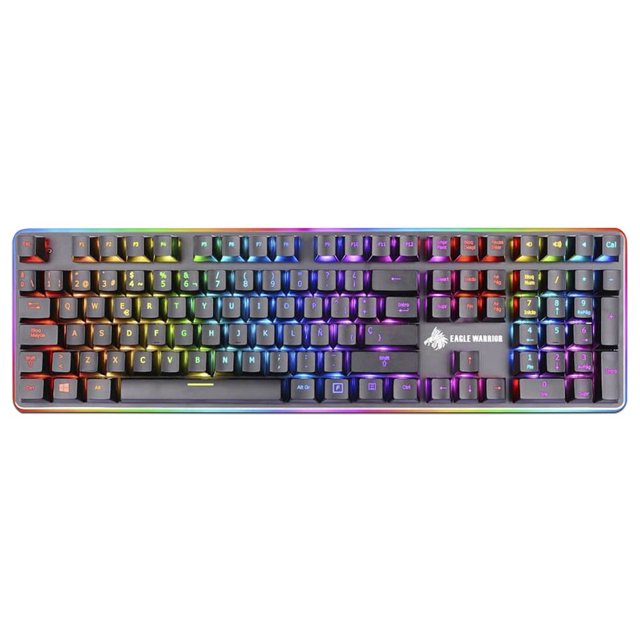 Teclado gamer Eagle Warrior Stream RGB Black, USB, Color Negro. Eagle Warrior KGSTREAM919EGW