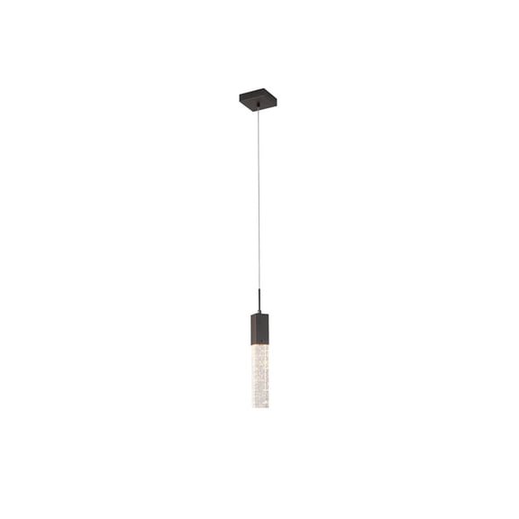 Bethel International Single Pendant Lighting Matte Black Metal & Crystal