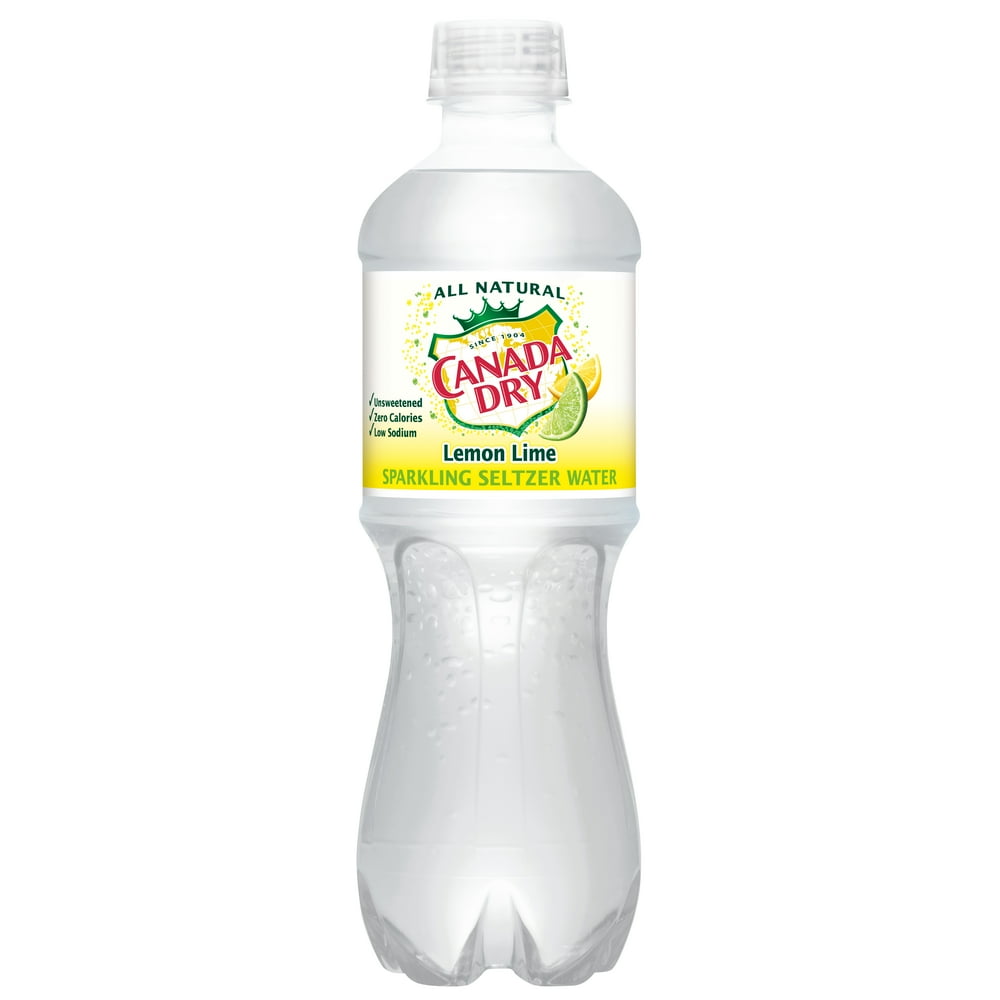 Canada Dry All Natural Lemon Lime Sparkling Seltzer Water Bottle, 16.9
