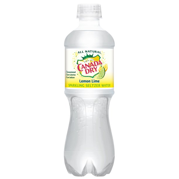 Canada Dry All Natural Lemon Lime Sparkling Seltzer Water Bottle, 16.9