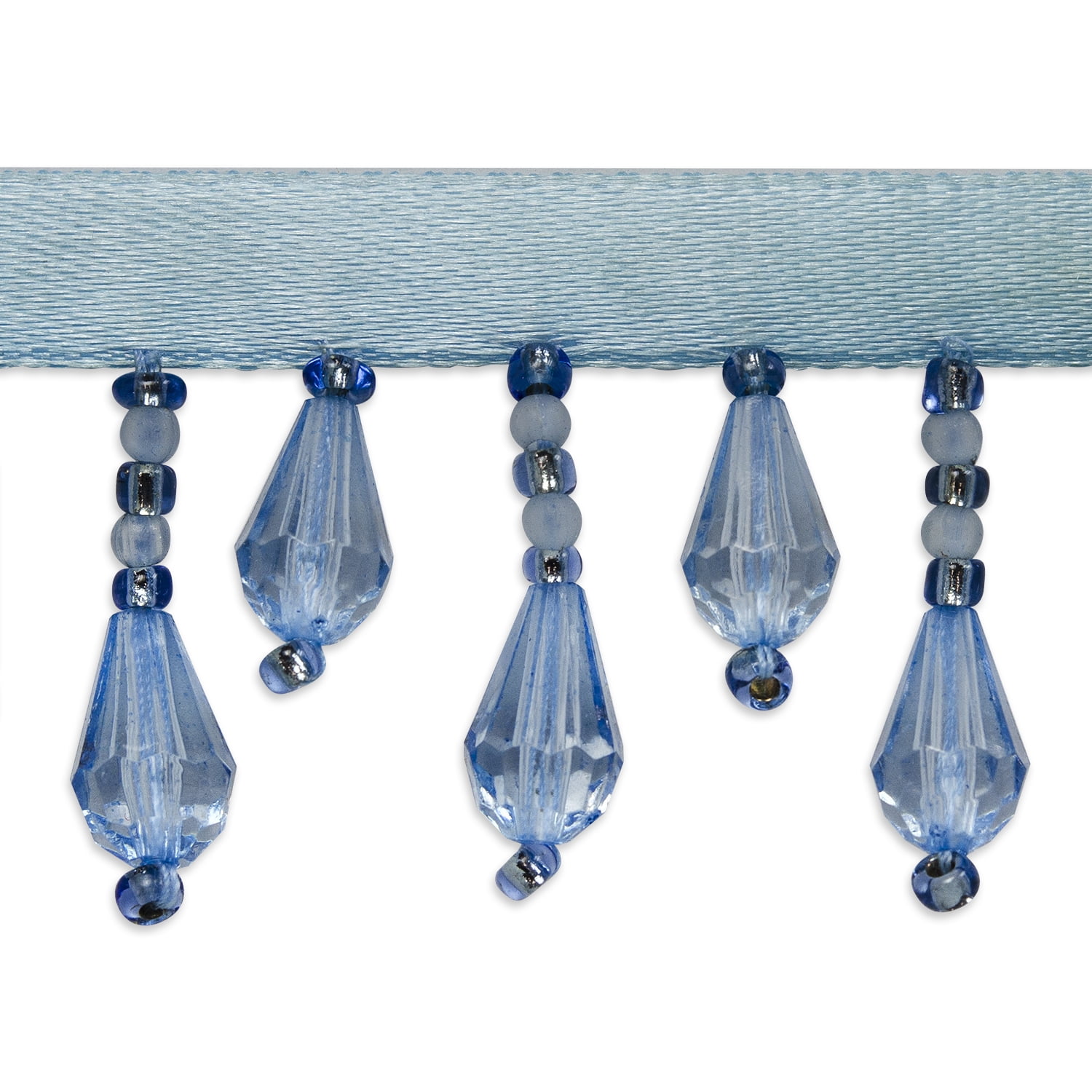 SEWACC Home Textile Bead Lace Trim with Beads Beaded Fringe Ribbon Macrame  Decor Bead Trim Pendant Tassel Edged Curtains Blue Curtain Beaded Trim for