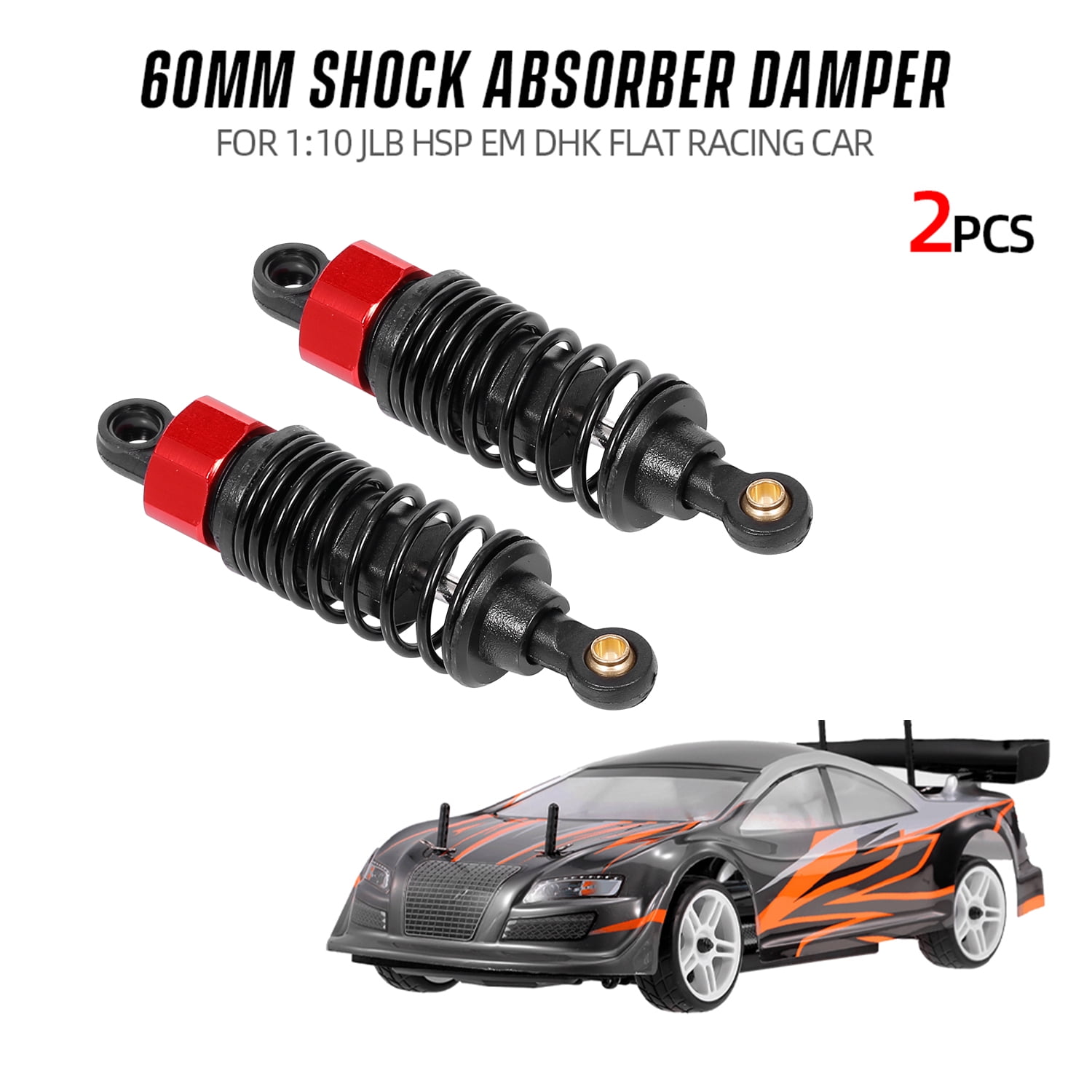 2pcs Shock Absorber Damper 60mm RC Car Parts for 1:10 JLB HSP EM DHK HPI S1A5 