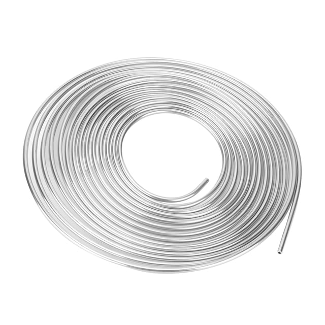 Tubo de línea de freno de 25 pies, cobre niquelado, rollo de bobina de 3/16 in de diámetro exterior para sistema de combustible de frenado hidráulico (plata)