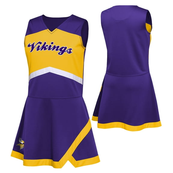 Girls Preschool Purple Minnesota Vikings Two-Piece Cheer Captain Jumper Dress with Bloomers Set